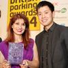 Cyclehoop`s Anthony Lau with Shappi Khorsandi