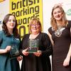 Generation WhY students Jade Gilham and Lizzie Unwin with chief parking adjudicator Caroline Sheppard