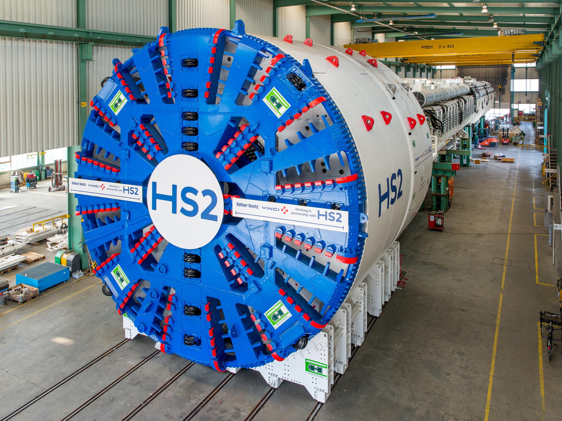 Five giant tunnel boring machines are in operation, with the Chiltern Tunnels over halfway bored, said Mark Harper