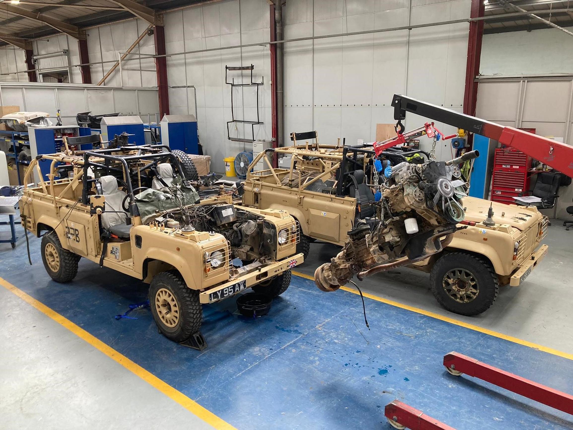 Land Rovers converted to electric powertrains