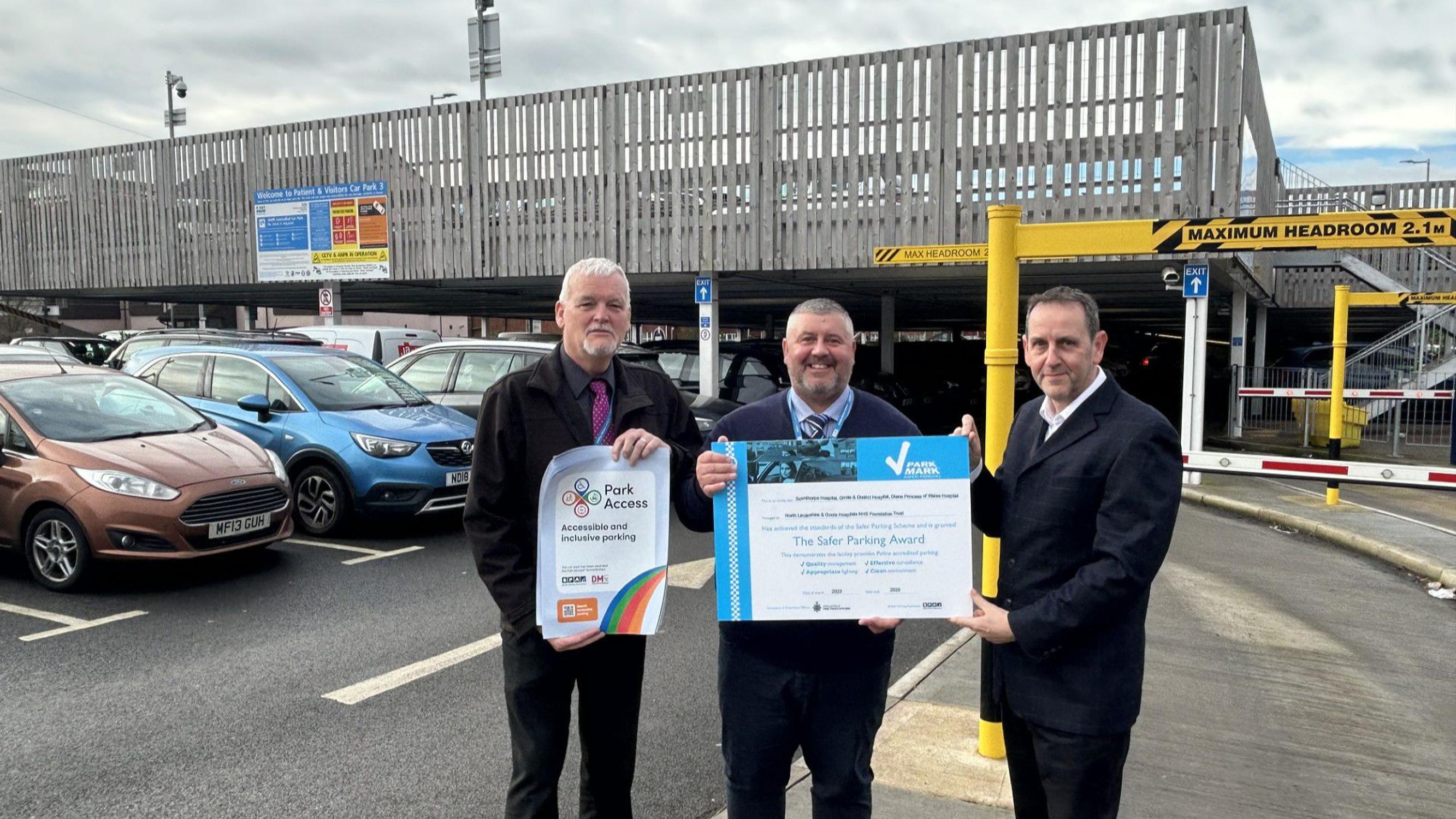 Phil Whale and Keith Fowler of Northern Lincolnshire & Goole Hospitals NHS Foundation Trust with BPA area manager Colin Sproats