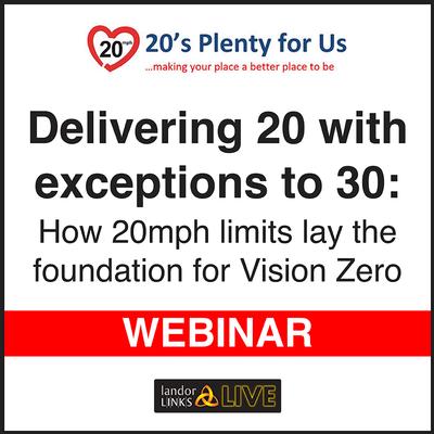 Delivering 20 and Excepting 30: How 20mph Limits Lay the Foundation for Vision Zero event