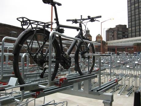 waterloo cycle parking doubles station decker stands double