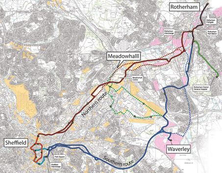 Rotherham Sheffield bus rapid transit, Rotherham/Sheffield