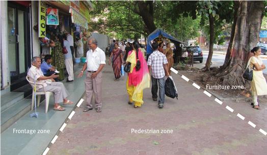 These two photos are from this publication and are recommendations for Indian cities. Both show the possibilities around giving pedestrians more space