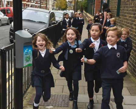 Children at Millfields Community School, Hackney, on a Beat the Street challenge