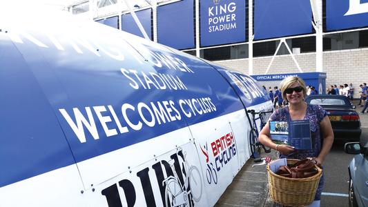 Cycle hubs have been installed at Leicester City’s King Power Stadium to encourage supporters to arrive by bike