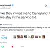 Luke Skywalker on being banished to the car park