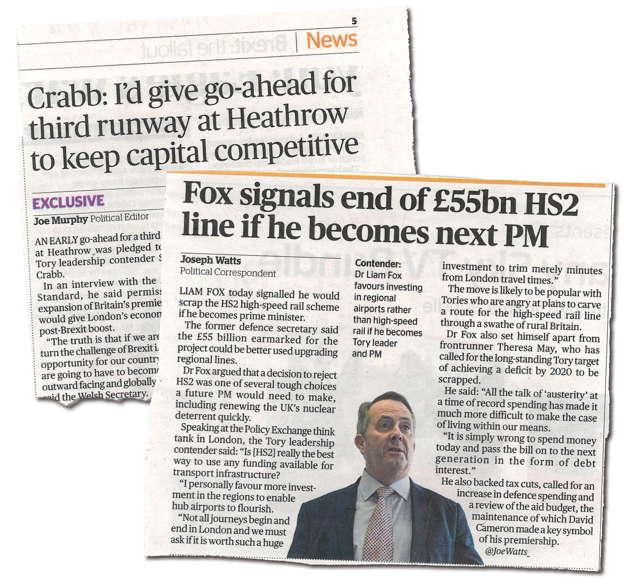 Heathrow expansion dominated media transport coverage of the Brexit vote, although HS2 did get a brief mention or two
