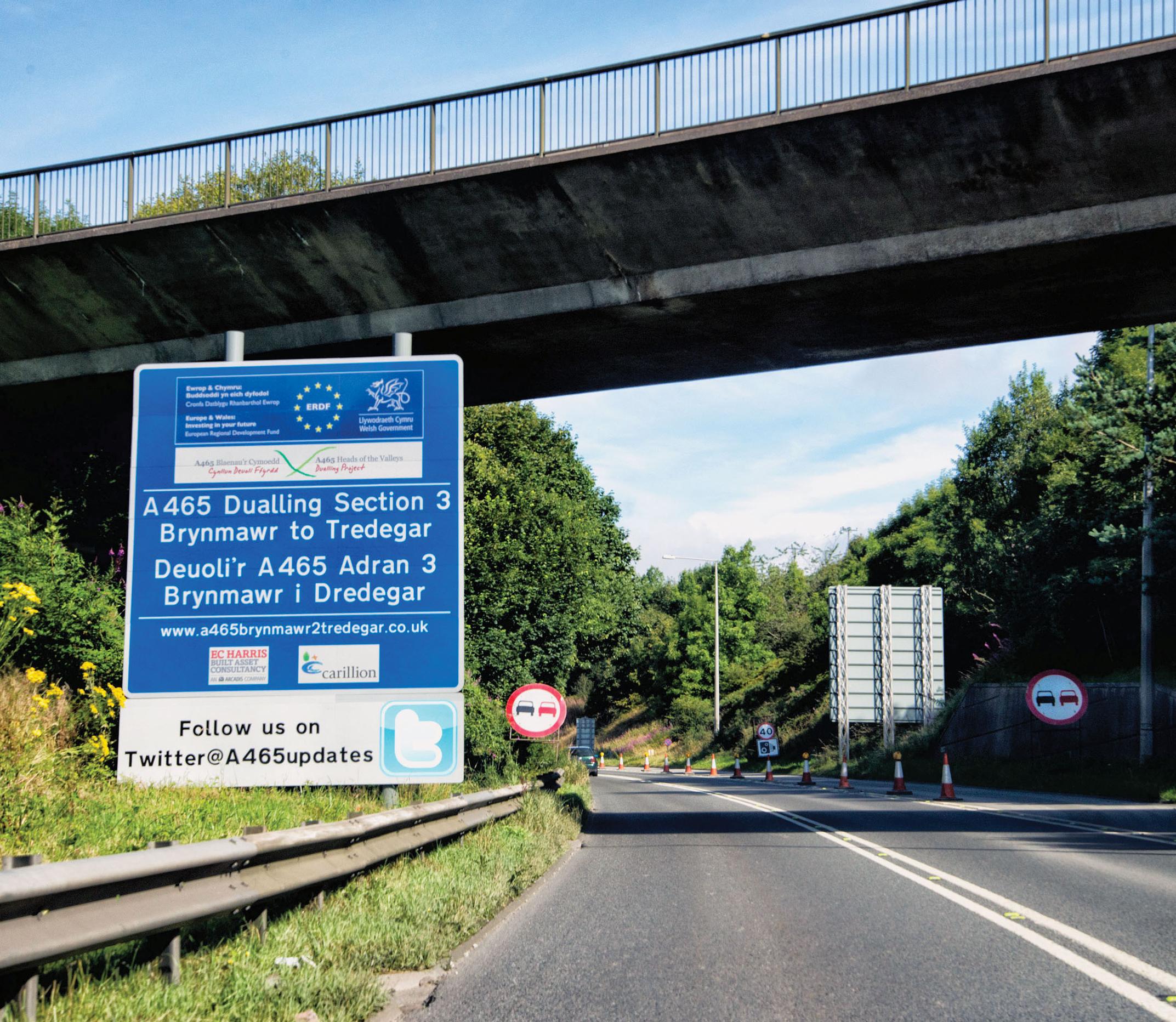Dualling of the A465 received £82m from the European Regional Development Fund towards its £158m total cost.