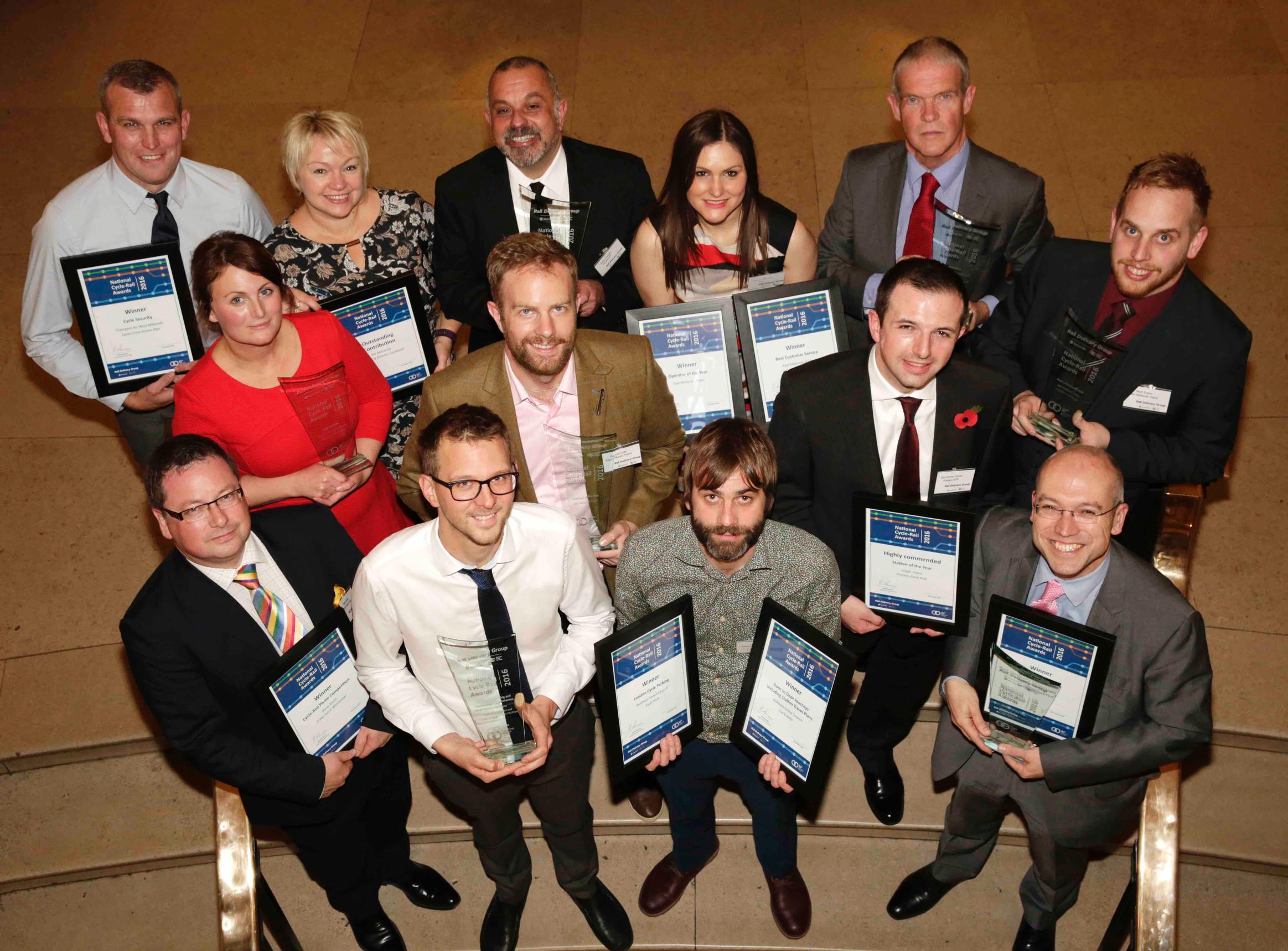 The winners of the National Cycle-Rail Awards 2016
