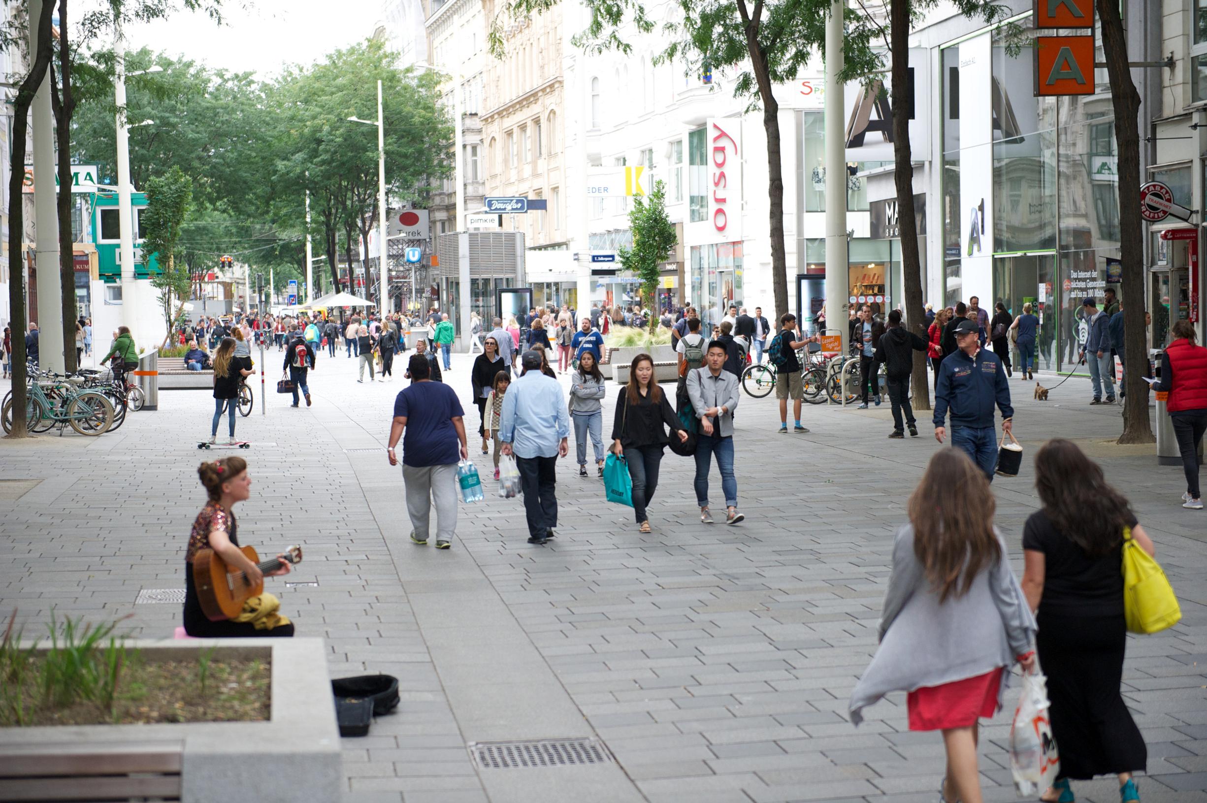 Public spaces in Vienna are made, whenever possible, to be places not streets