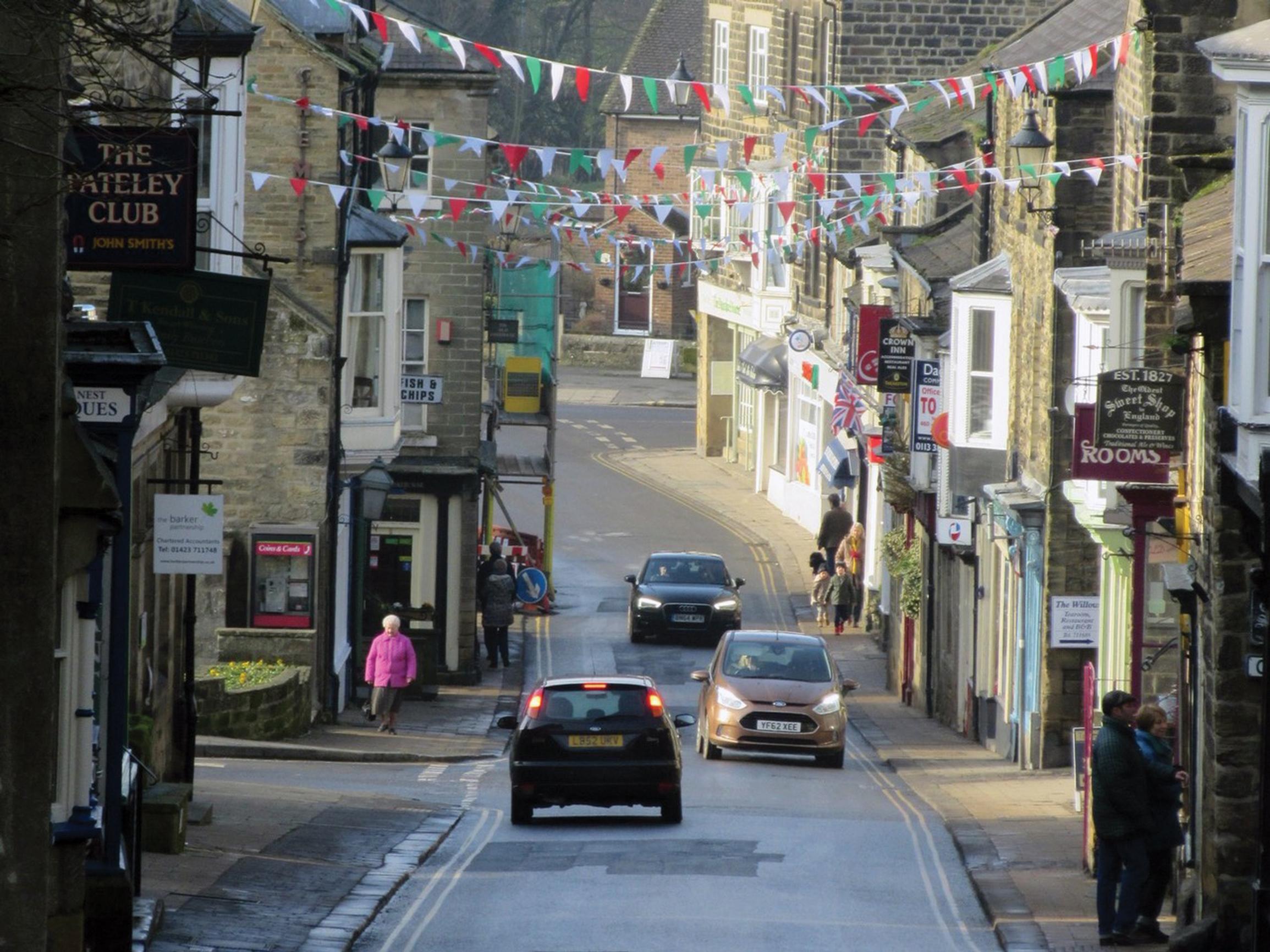 Narrow carriageway, much narrower footways, and out of season: yet Pateley Bridge still thrives