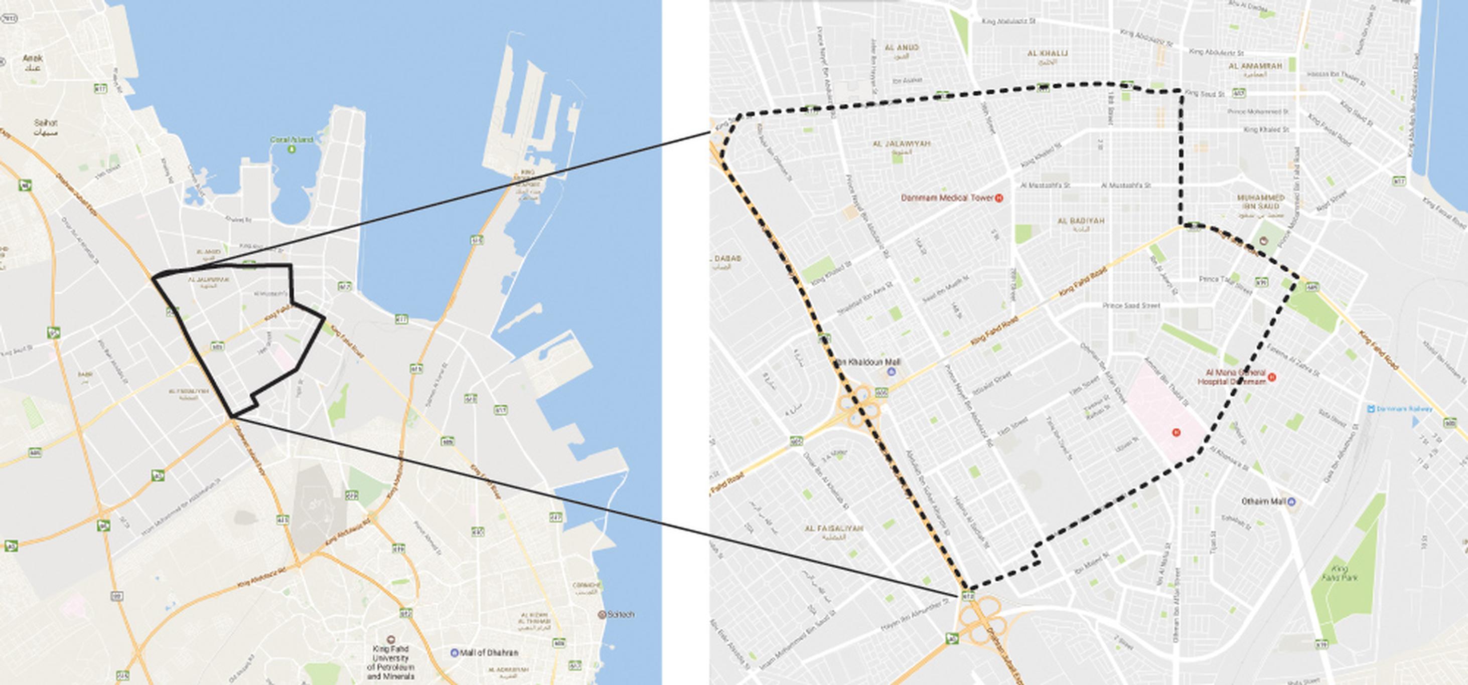 Figure 1: Dammam CBD Study Area