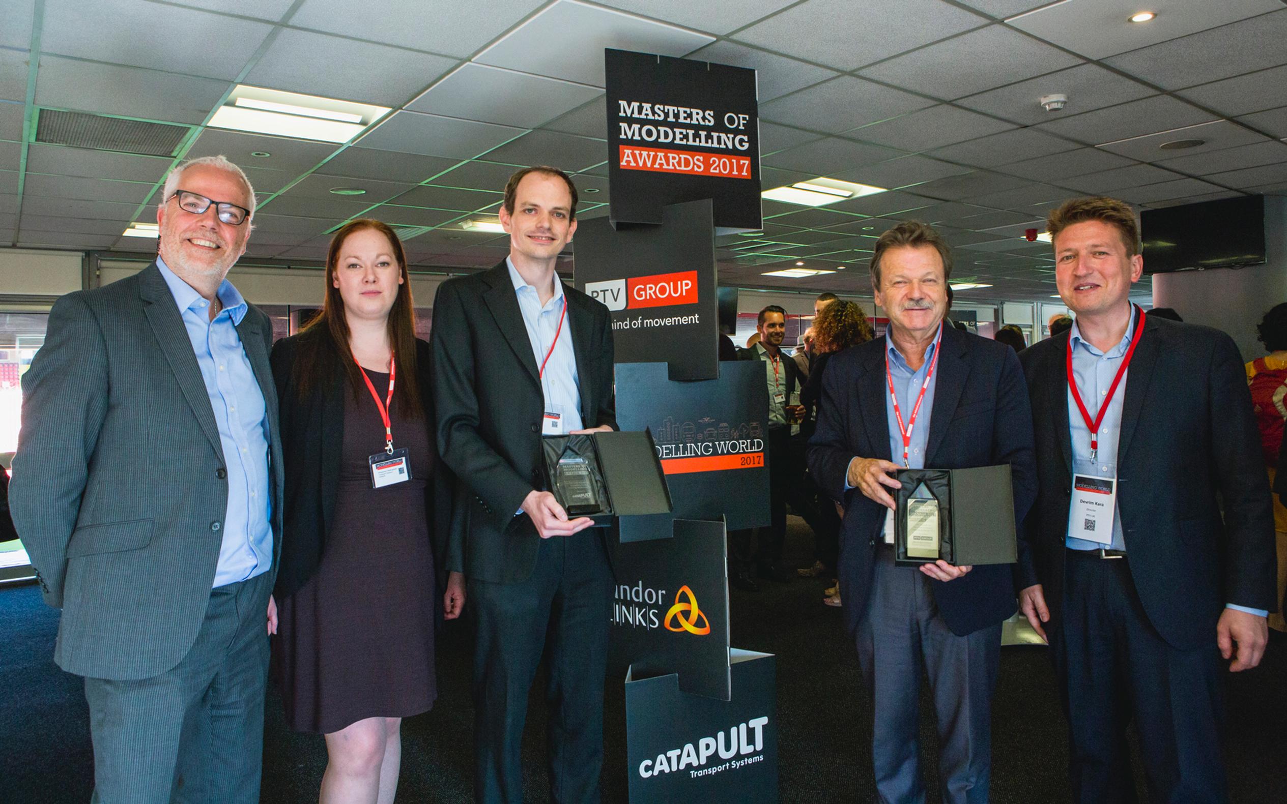 (l-r) Tom van Vuren, Rhiannon Hedingham, Chris Wroe, Luis Willemsun and PTV Group`s Devrim Kara