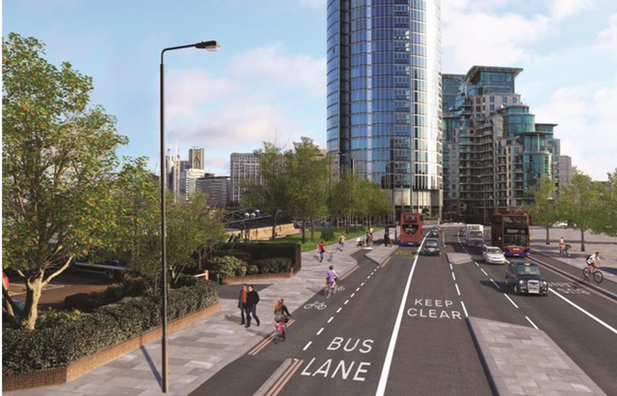 Artist`s impression of the new look 2.5km stretch of South London road