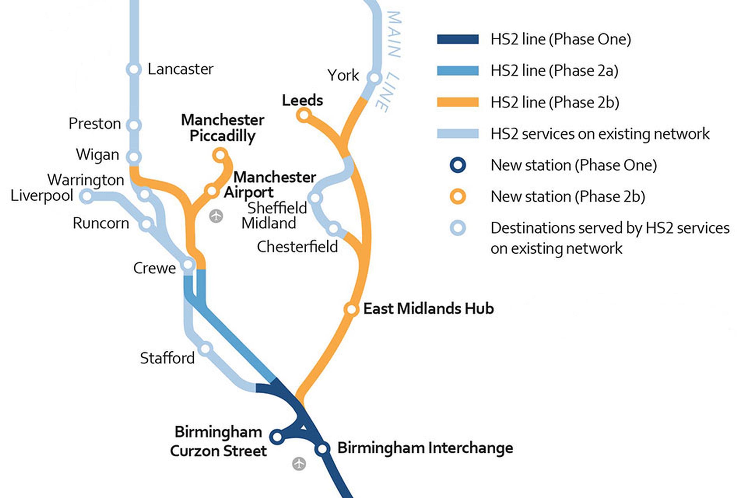 The HS2 phase 2 routes