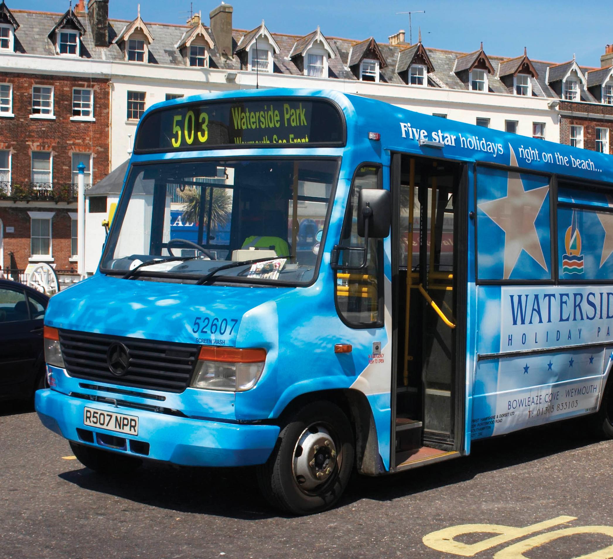 This type of step-entrance bus, seen in 2006, has been observed on public services in two English towns recently