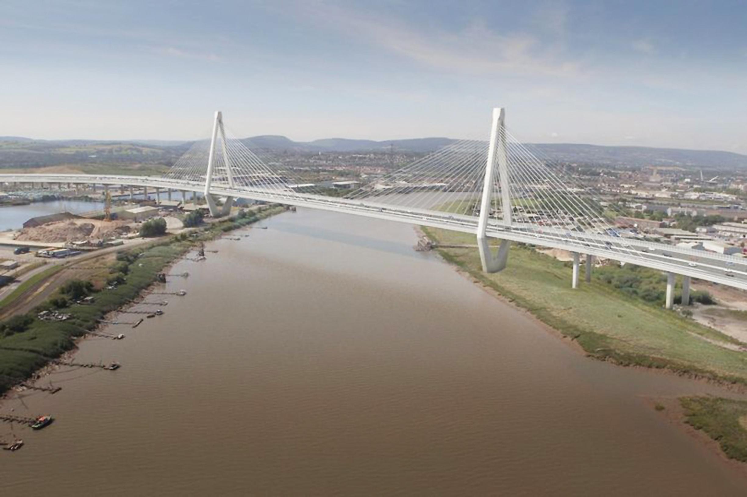 How the viaduct over the 
River Usk and docks could look
