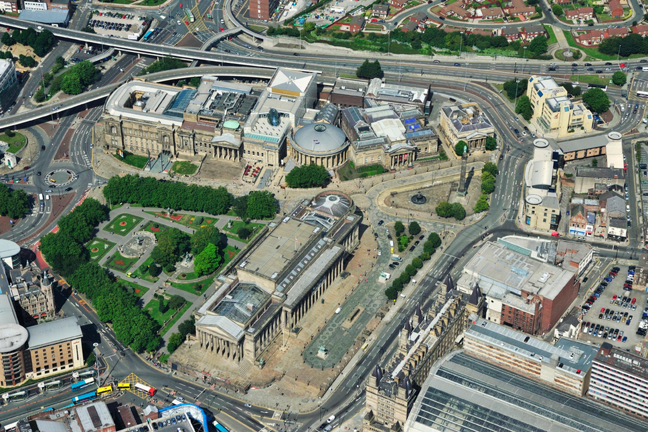 The Churchill Flyovers run close to William Brown Street, referred to as Liverpool’s ‘cultural quarter’