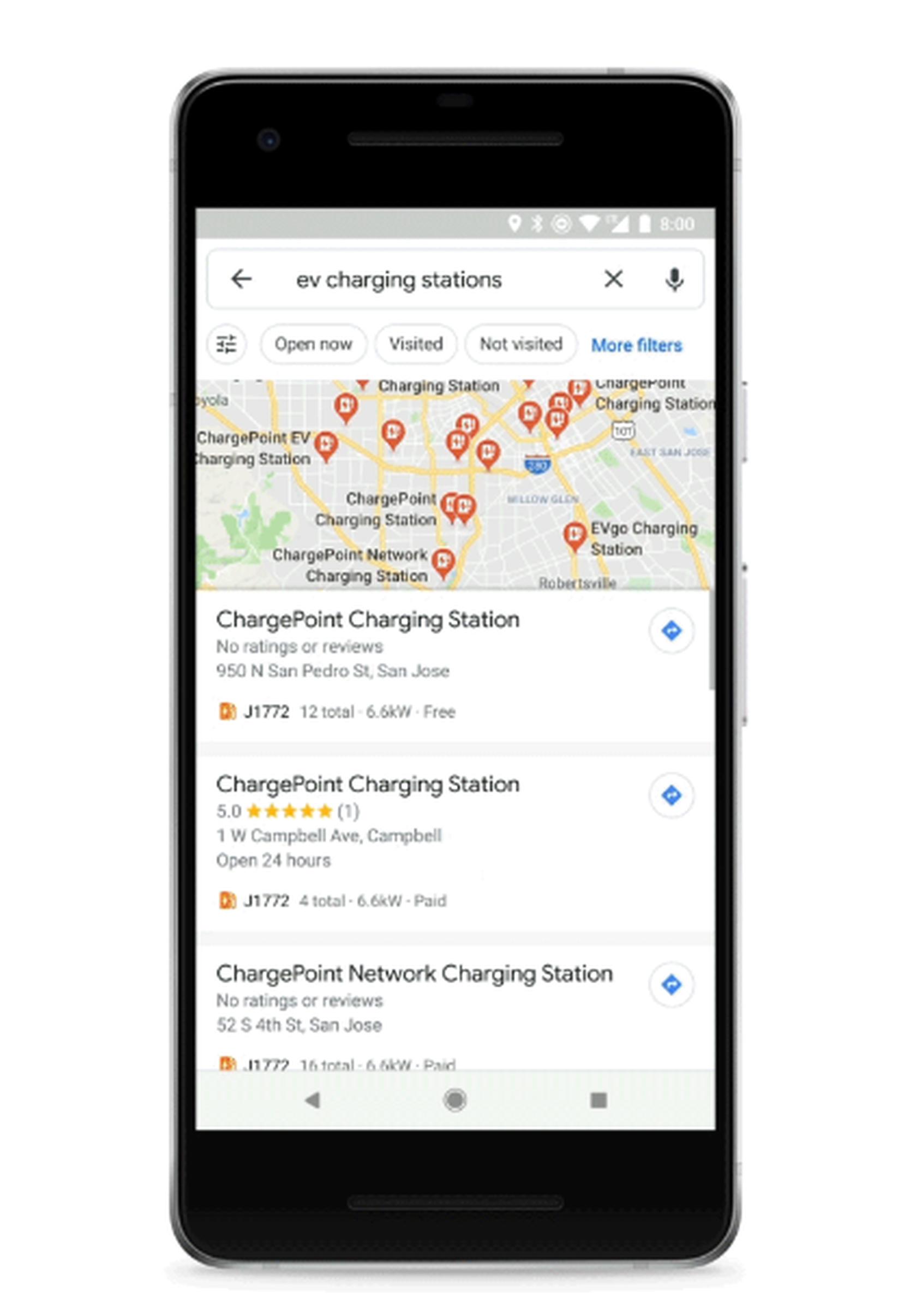 Google Maps now shows electric car charging points