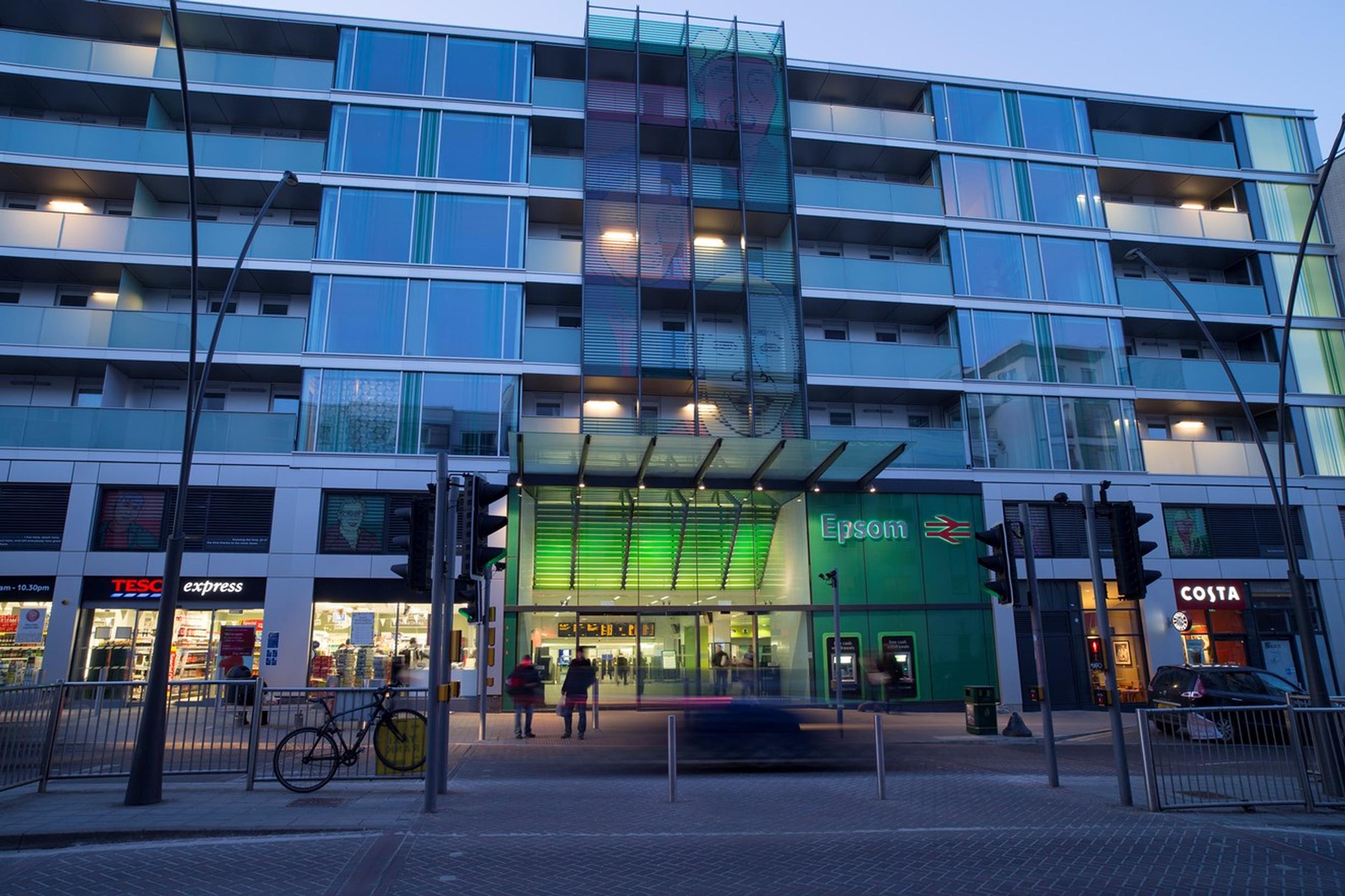 Epsom station – an example of Network Rail’s work to deliver housing. A joint venture, the £31 million development delivered 117 residential units, a 64-bedroom hotel and a local convenience store while providing significant improvements to the station