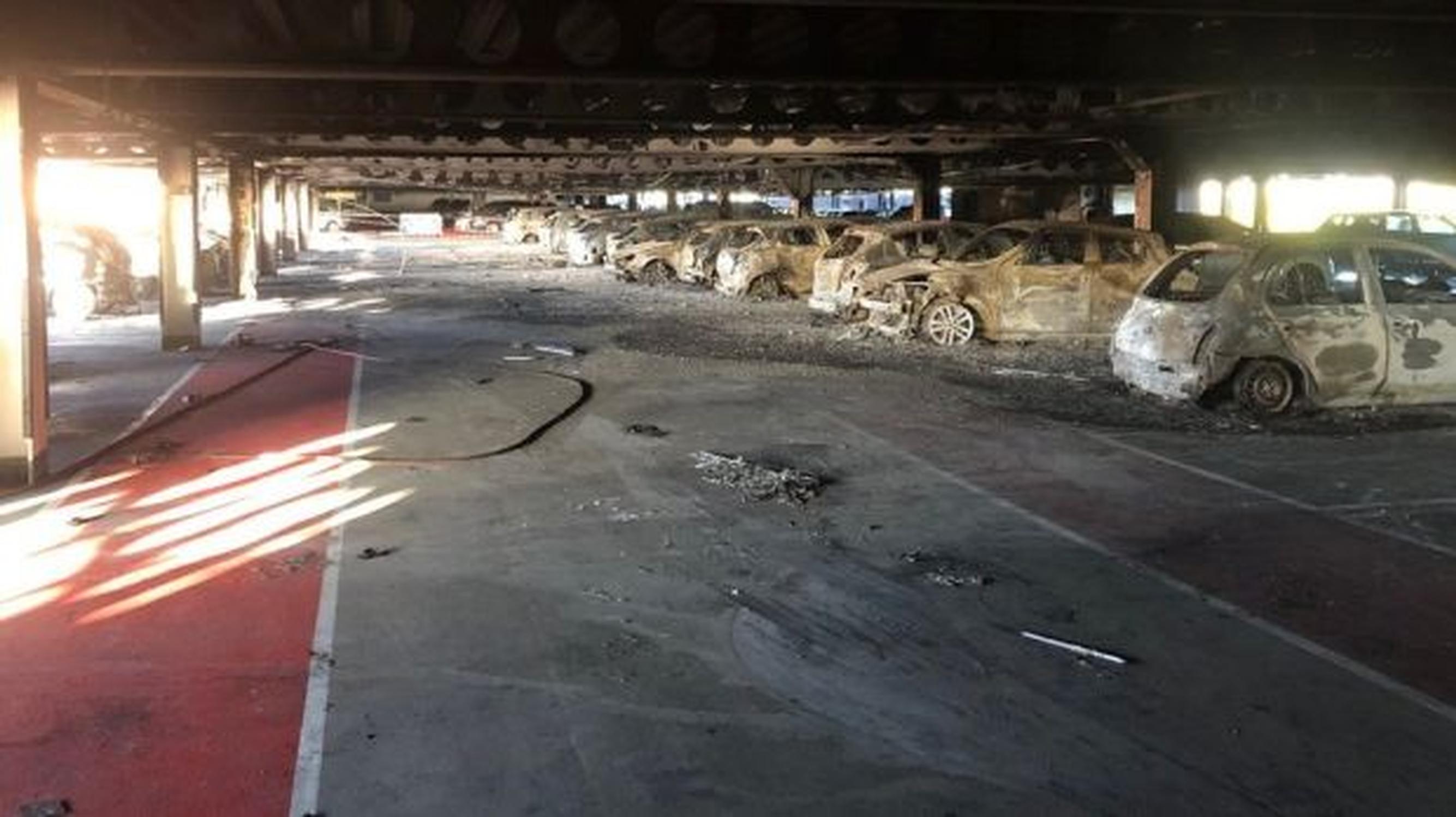 The burned out interior of a car park in Cork, Ireland (Cork Fire Brigade)