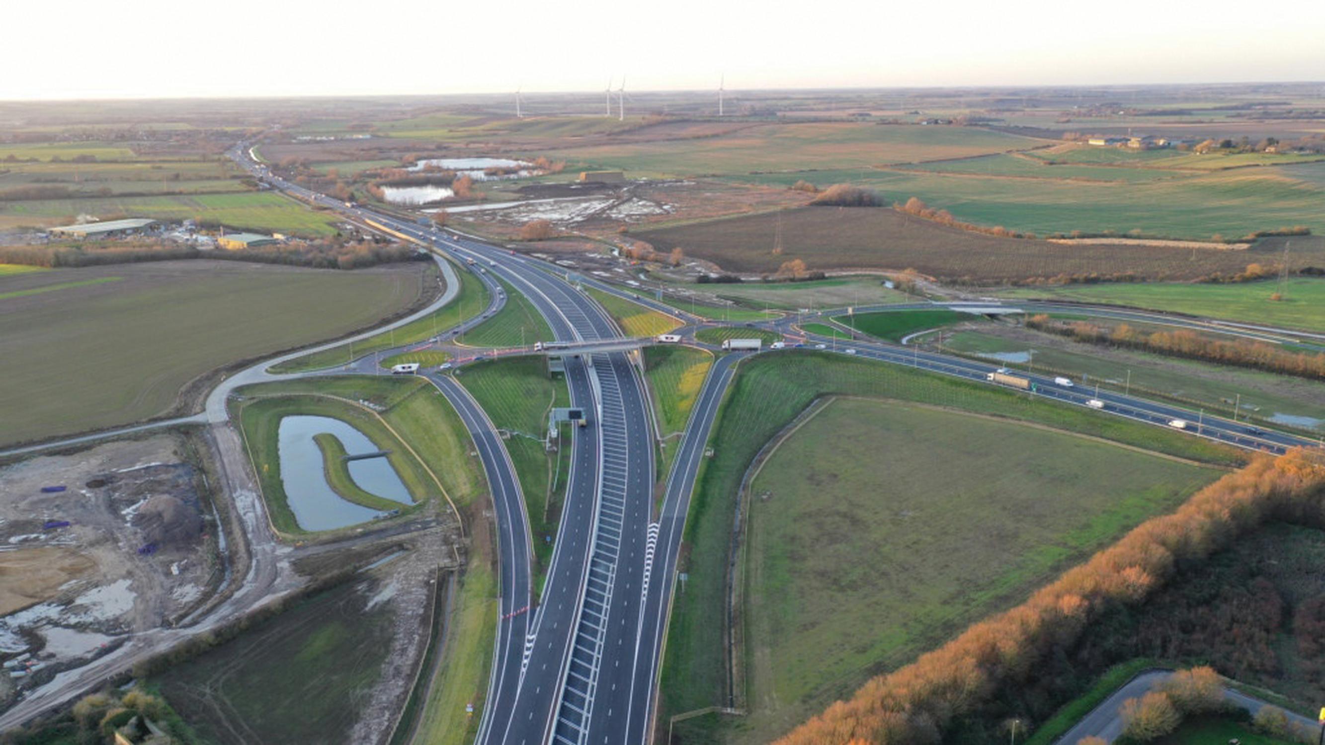 The new road is part of the larger A14 improvement between Cambridge and Huntingdon