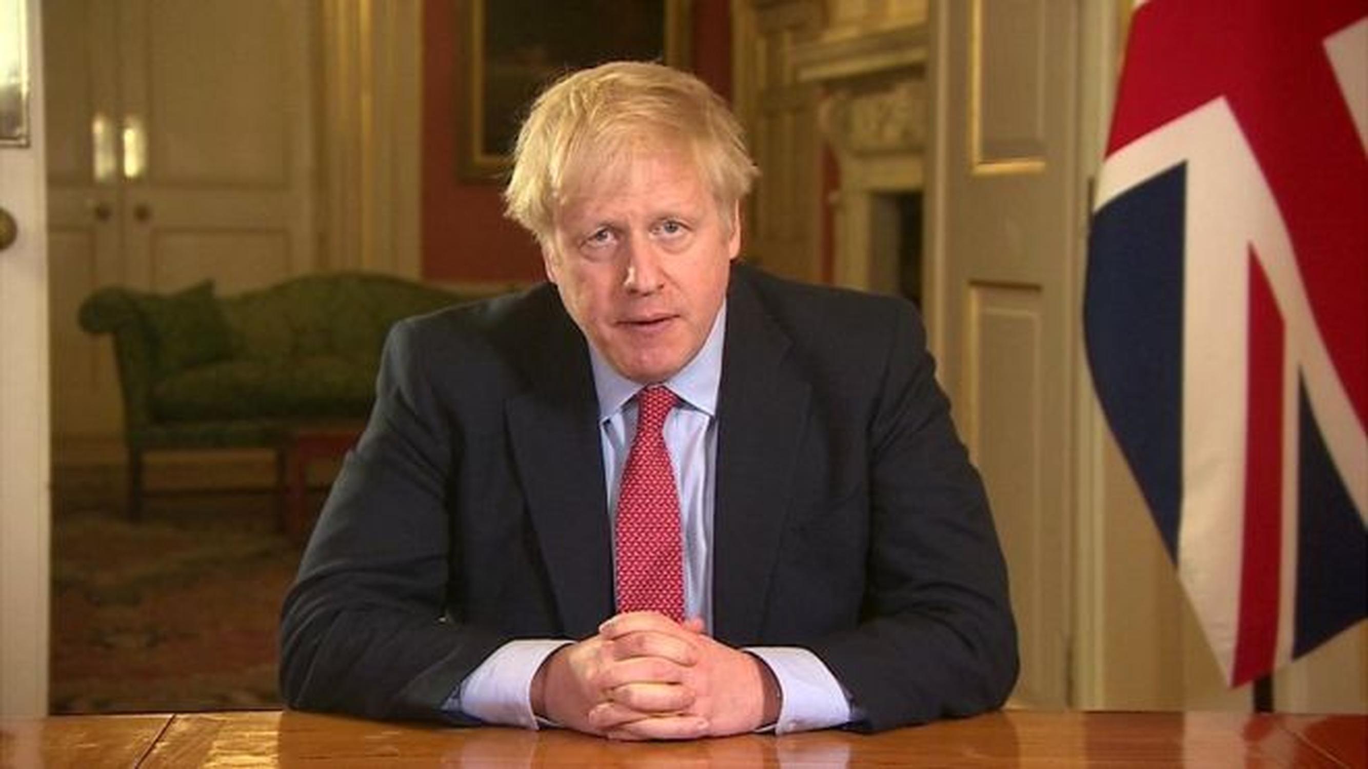 Prime minister Boris Johnson addressing the nation
