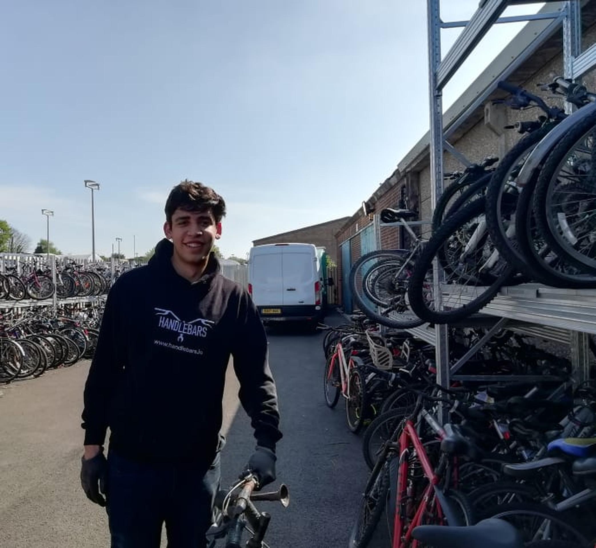 Handlebars cycle mechanic Andre Noble rated the recycling potential of over 270 abandoned bikes at Southern`s Horsham Depot