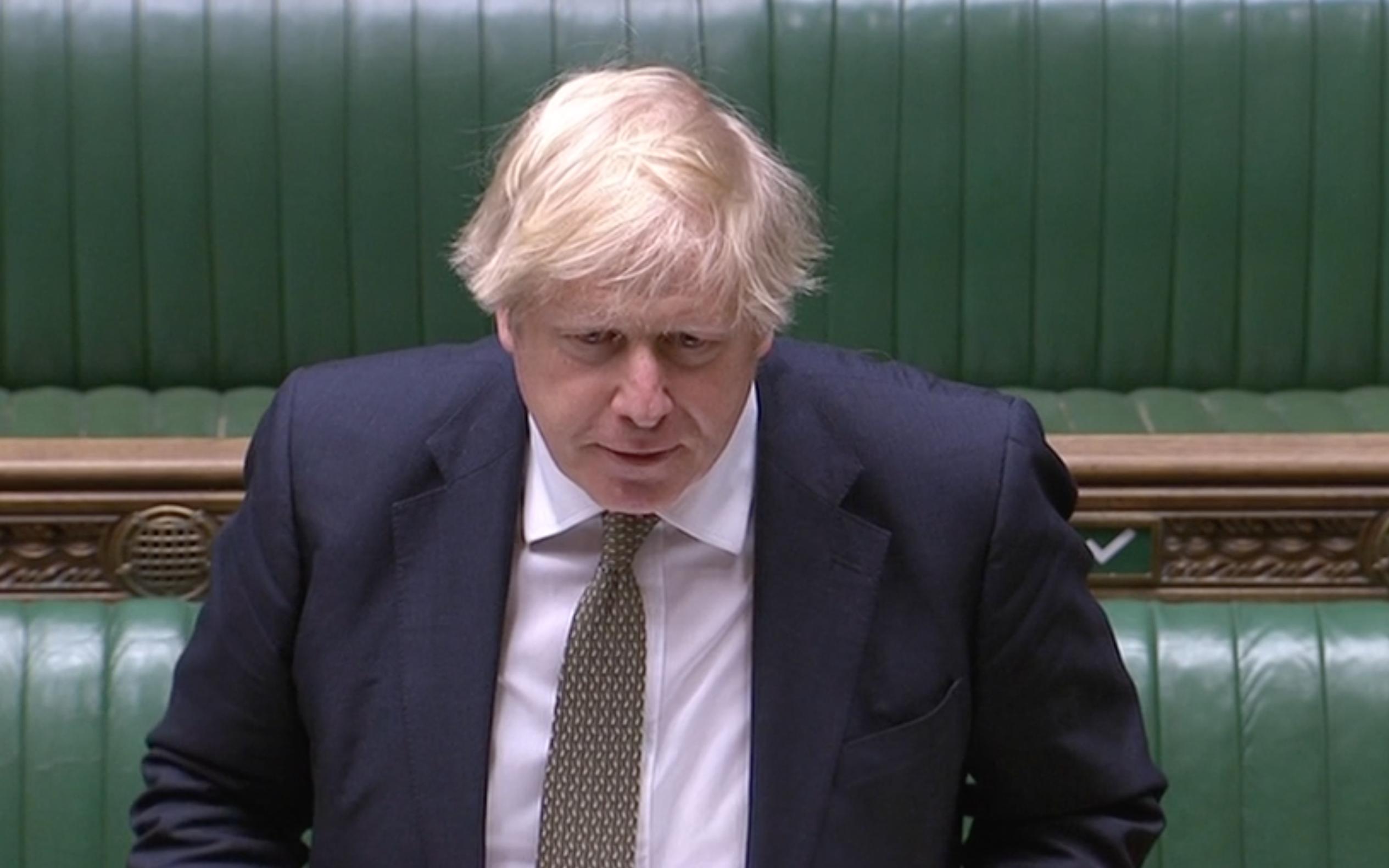 Prime Minister Boris Johnson during PMQs