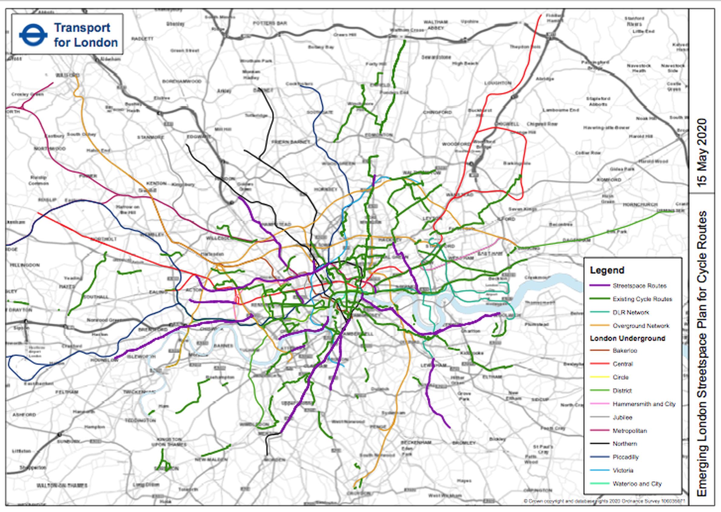 The emerging Streetspace for London plan for cycle routes