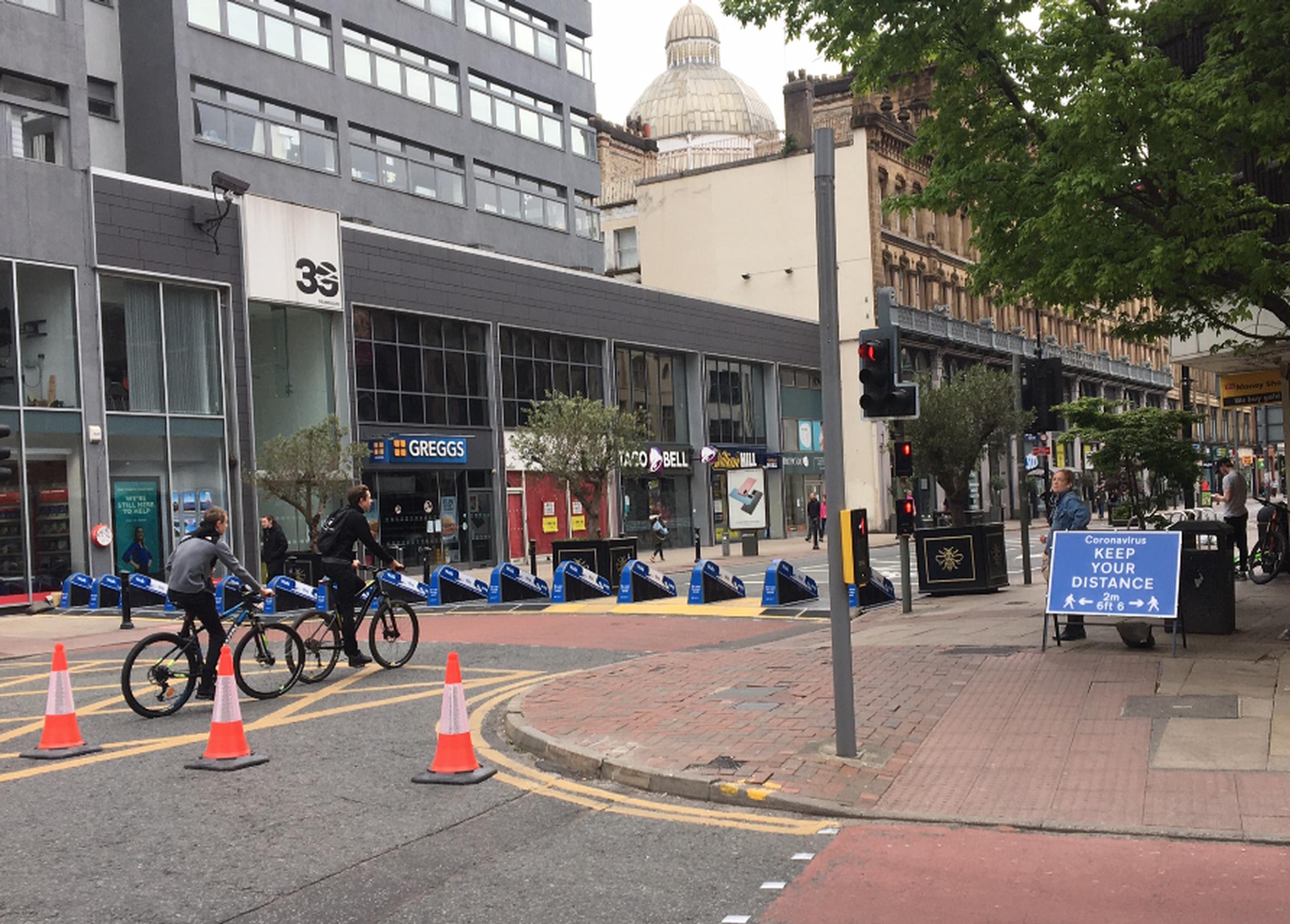 Traffic barriers on Deansgate (Jamie Fletcher)