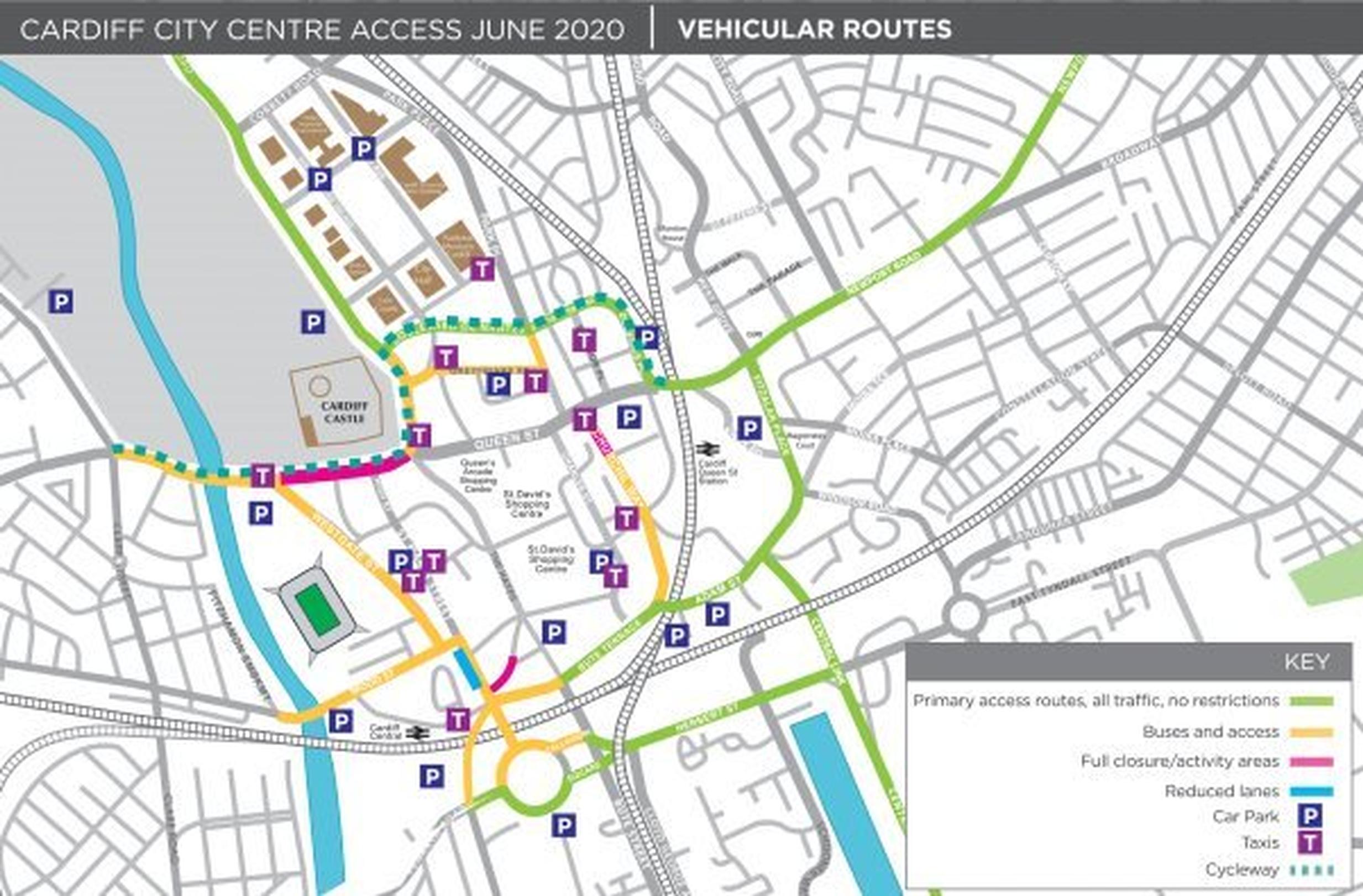 Cardiff city centre road closures in place