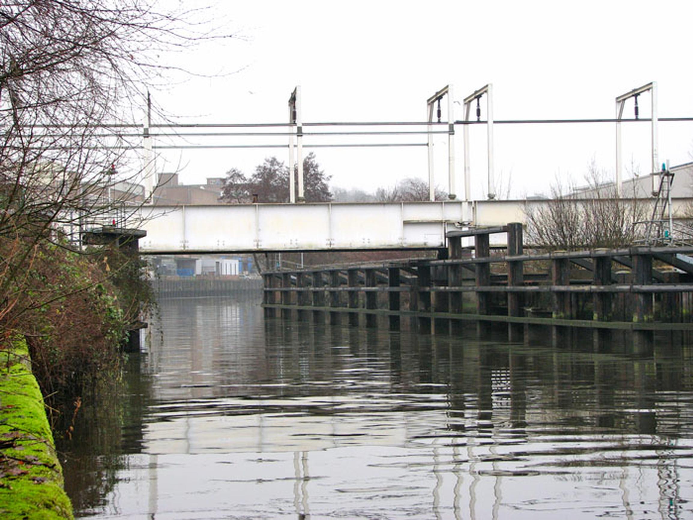 Trowse rail bridge: the current structure was installed in 1986