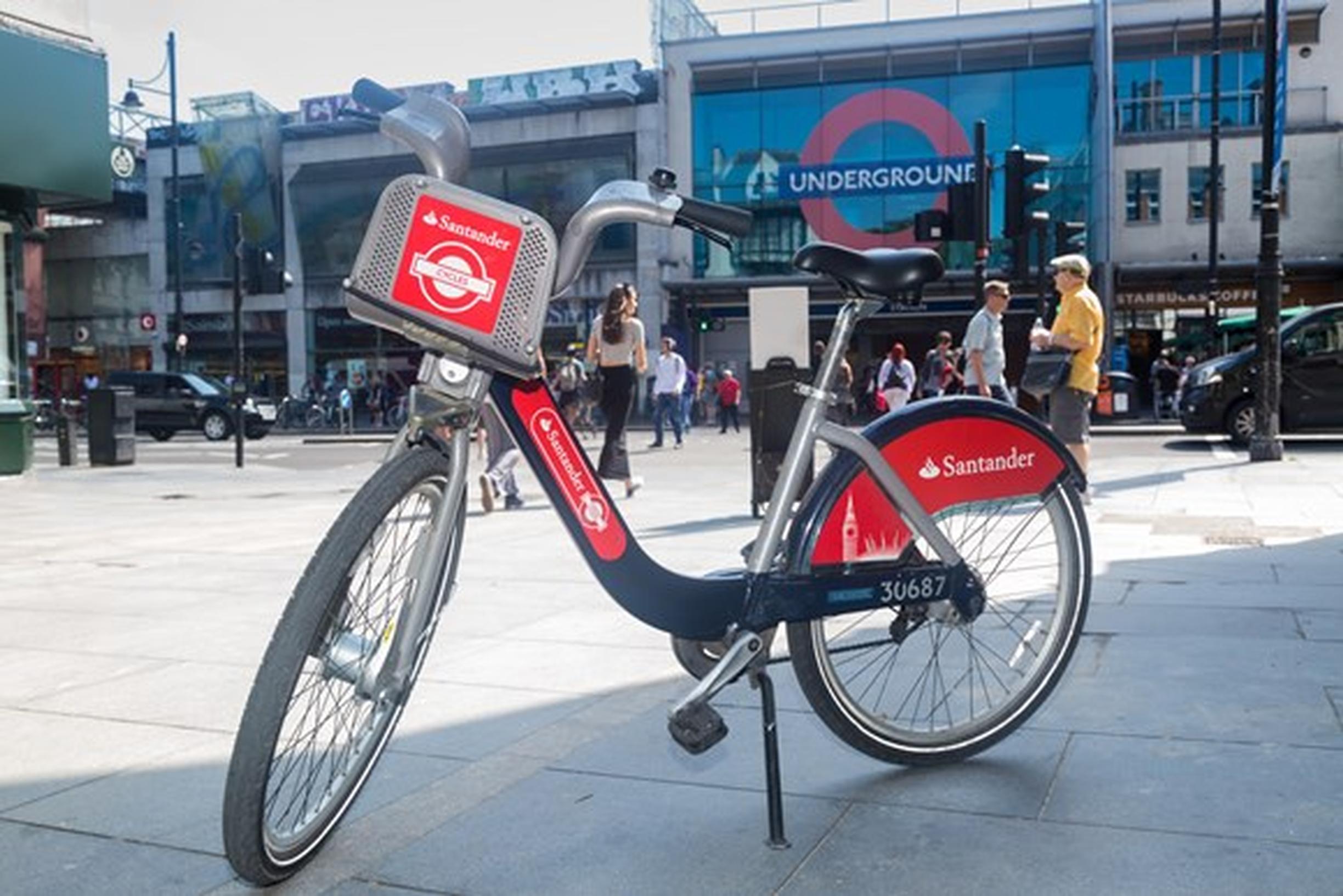 The red livery of Santander Cycles is a familiar sight on London’s streets