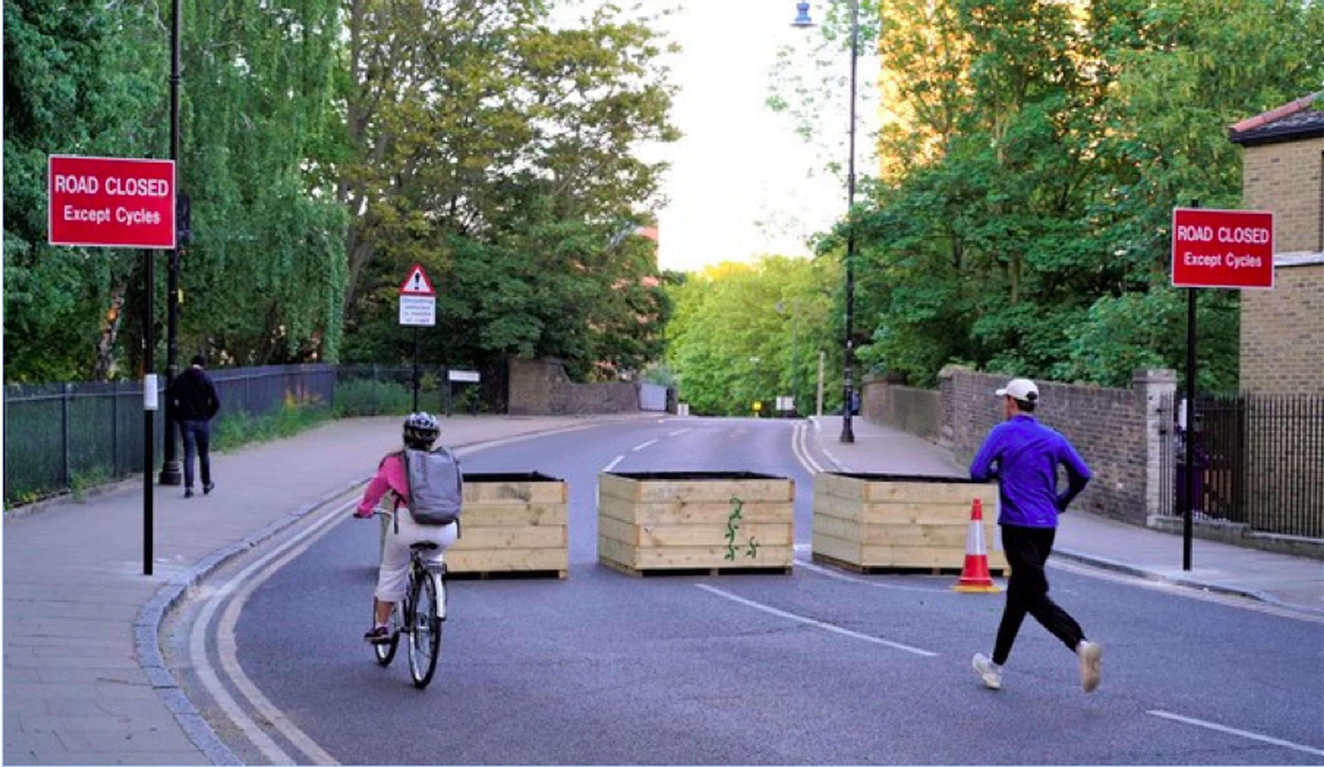 Planters represent a quick and affordable way of stopping through-traffic
