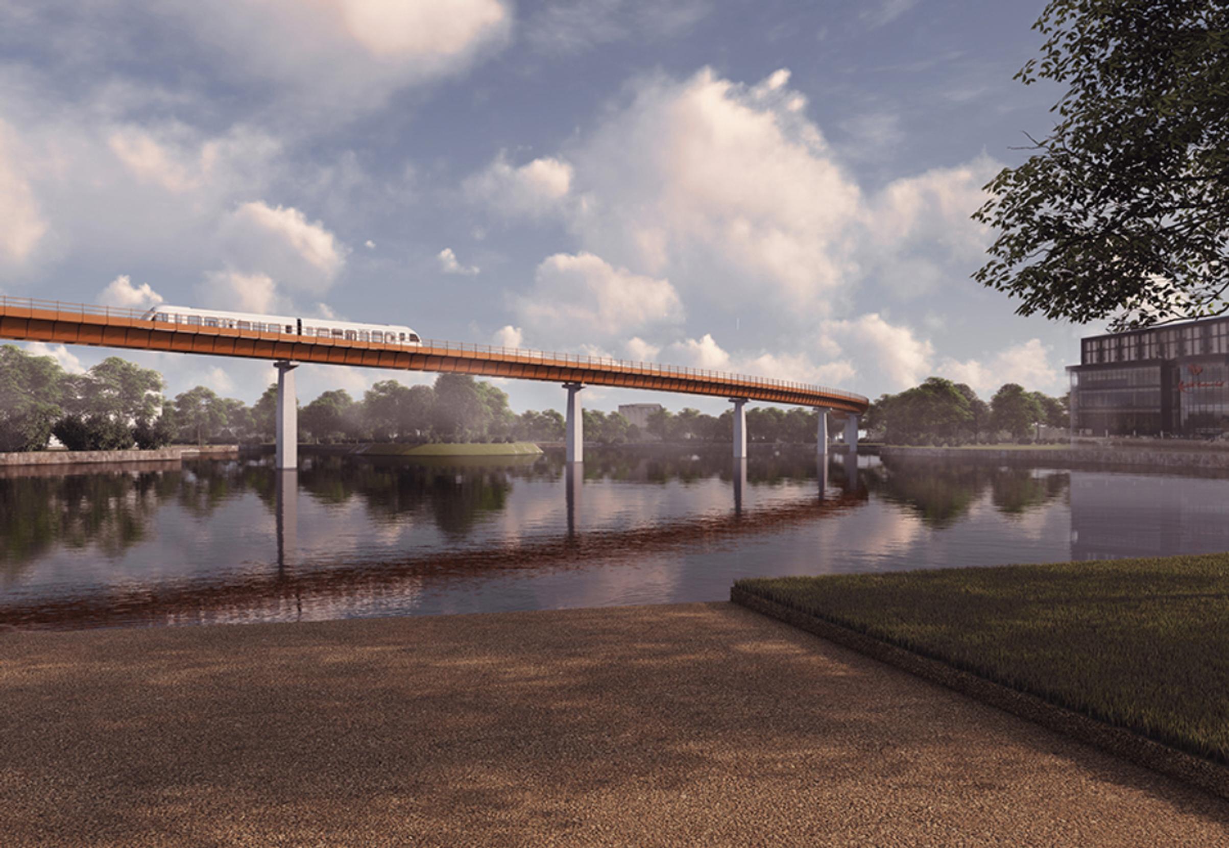 A 2.3km automated people mover will link the Interchange to the NEC