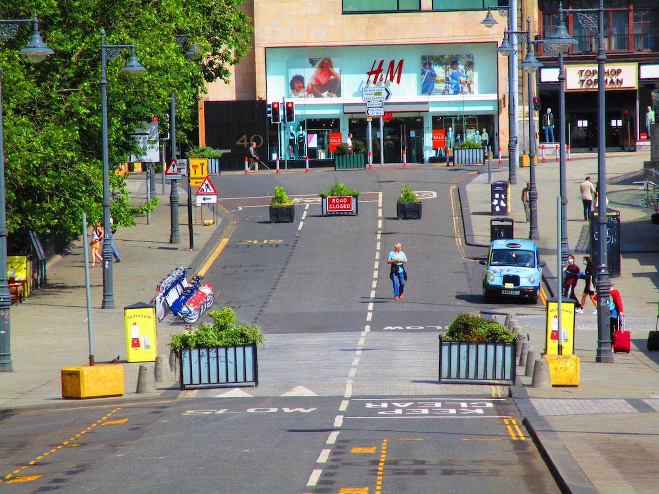 Scottish Government’s active travel fund could enable temporary schemes such as this one at Waverley Bridge, Edinburgh, to become permanent.