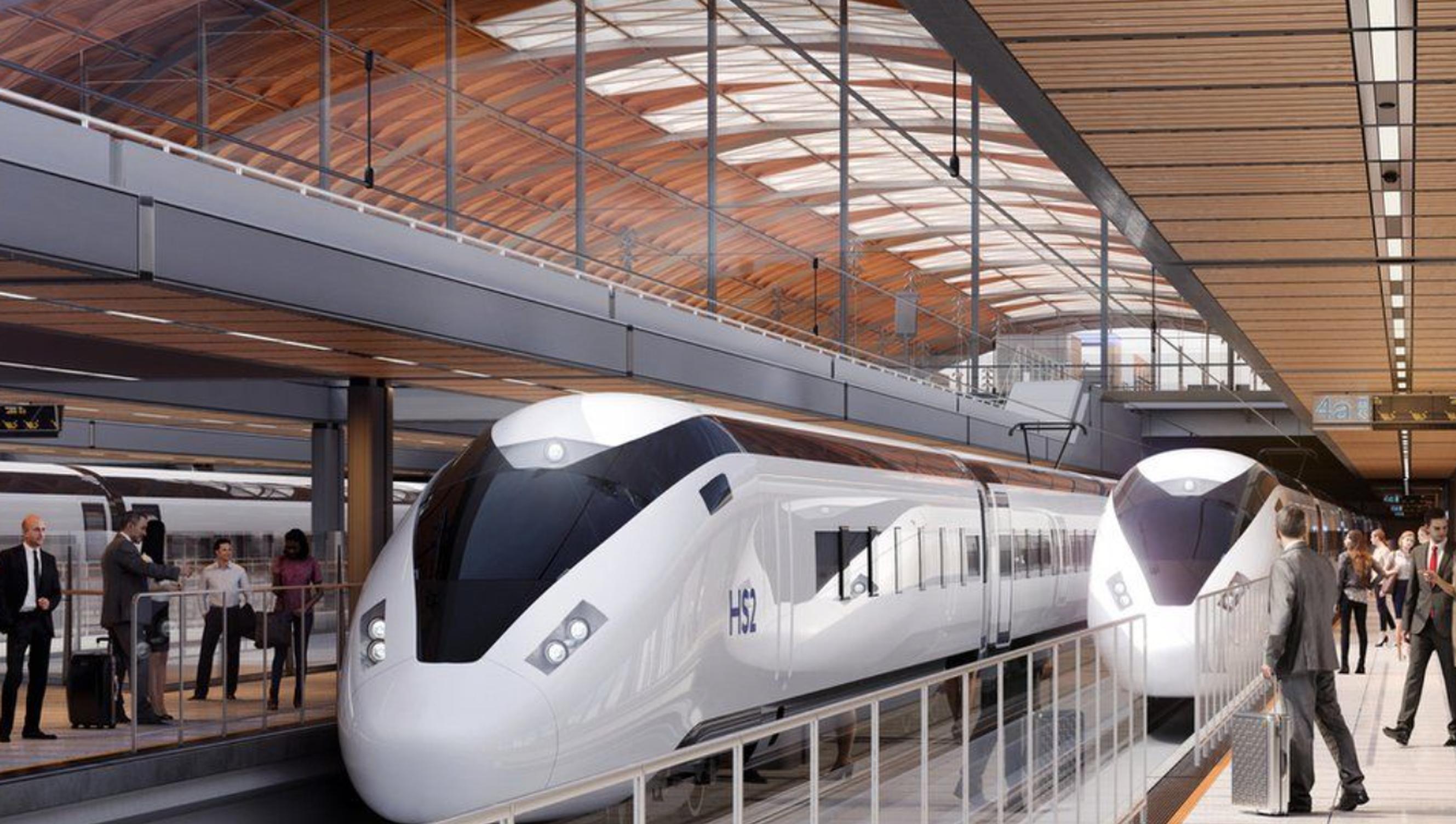 Trains at the planned Curzon Street station in Birmingham (HS2)