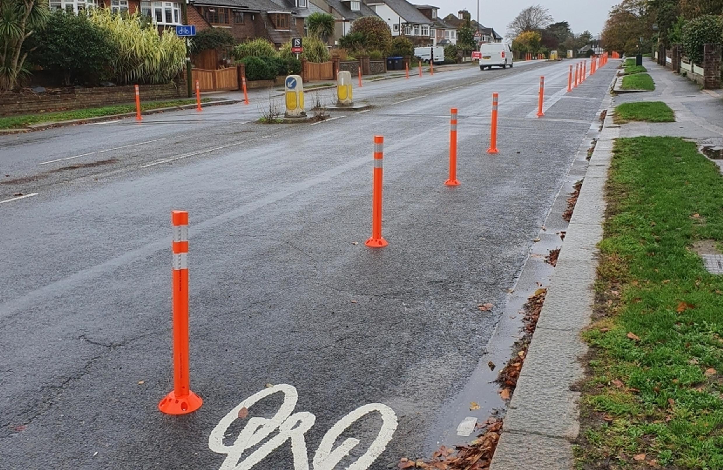 The cycle lanes were removed in January