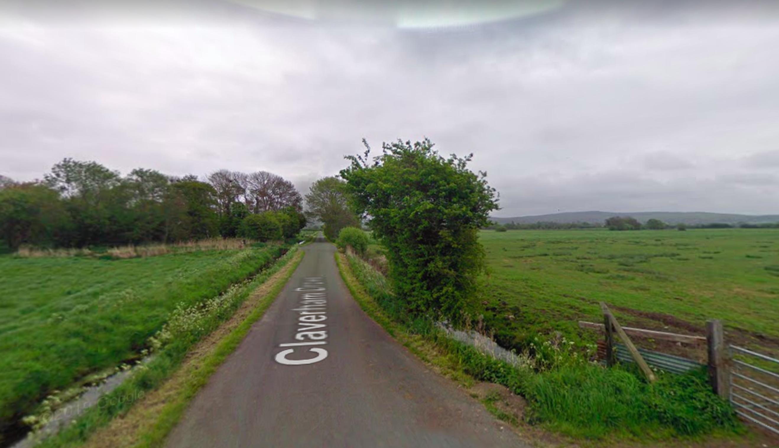 Claverham Drove: one of the roads on which through traffic would have been banned