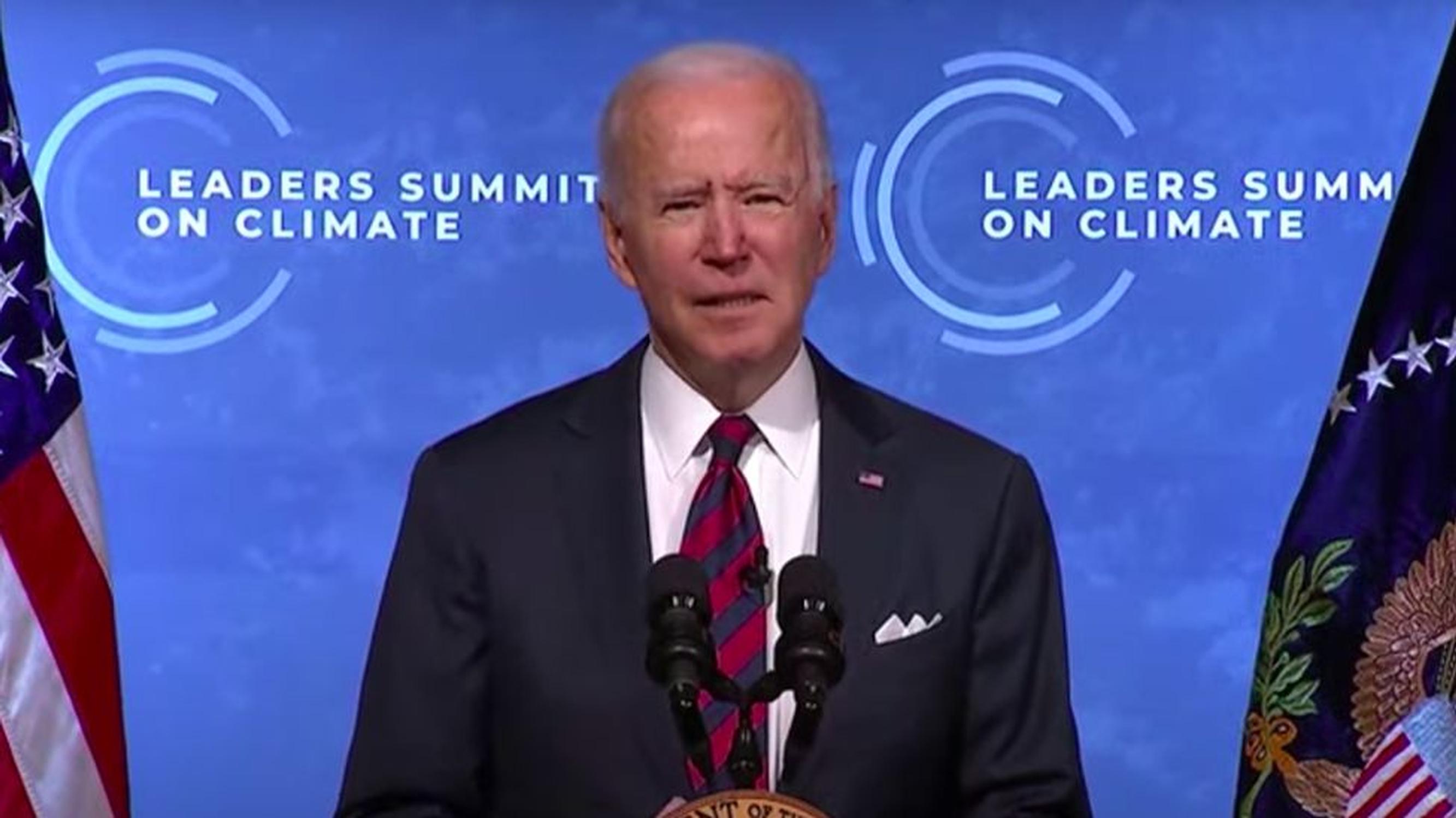 President Biden addresses the Leaders Summit on Climate