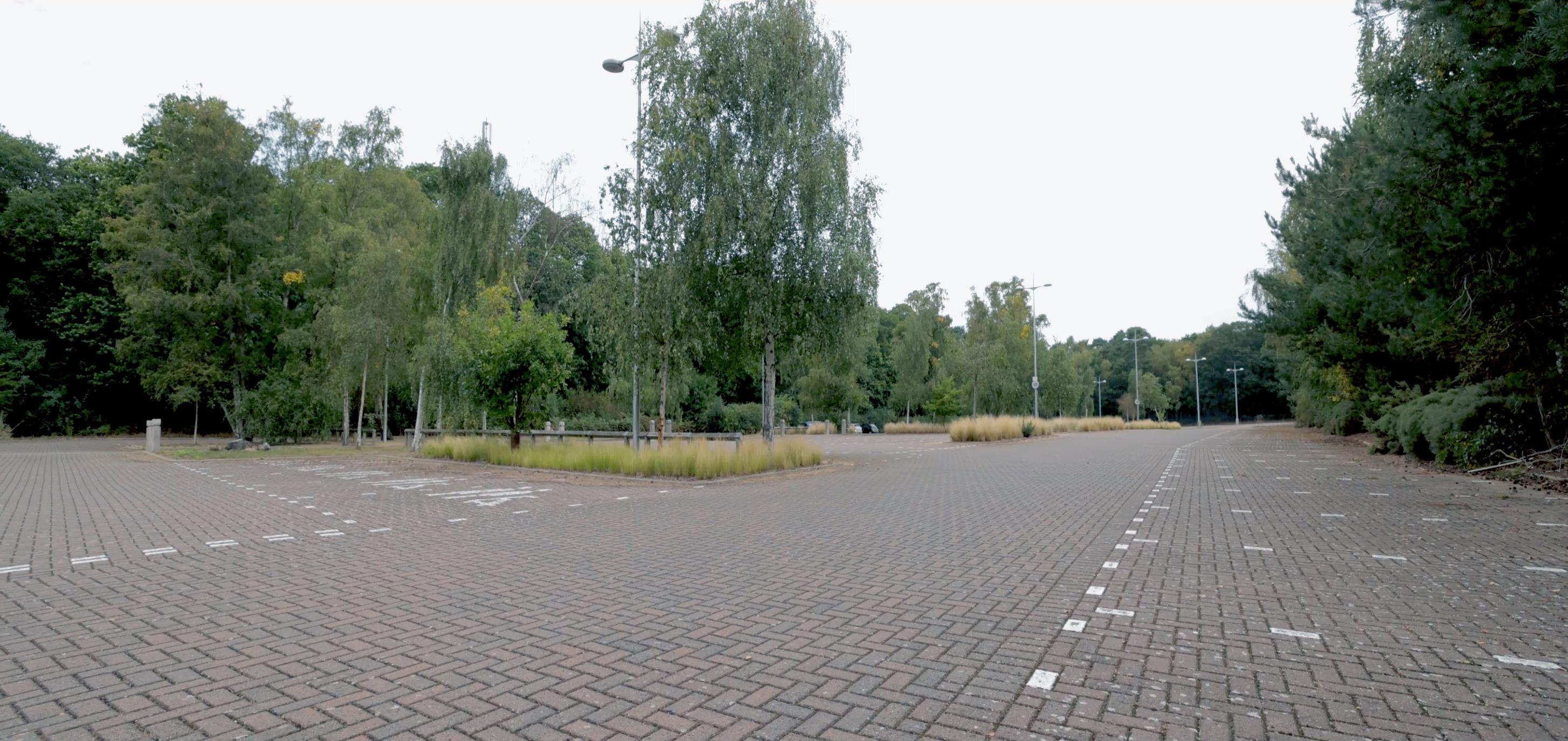 Martlesham park & ride car park features concrete block permeable paving