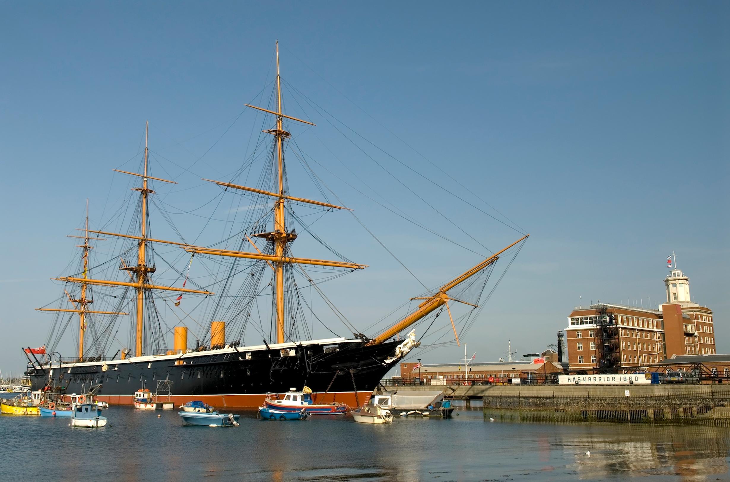 HMS Warrior is one of the naval dockyard`s major exhibits