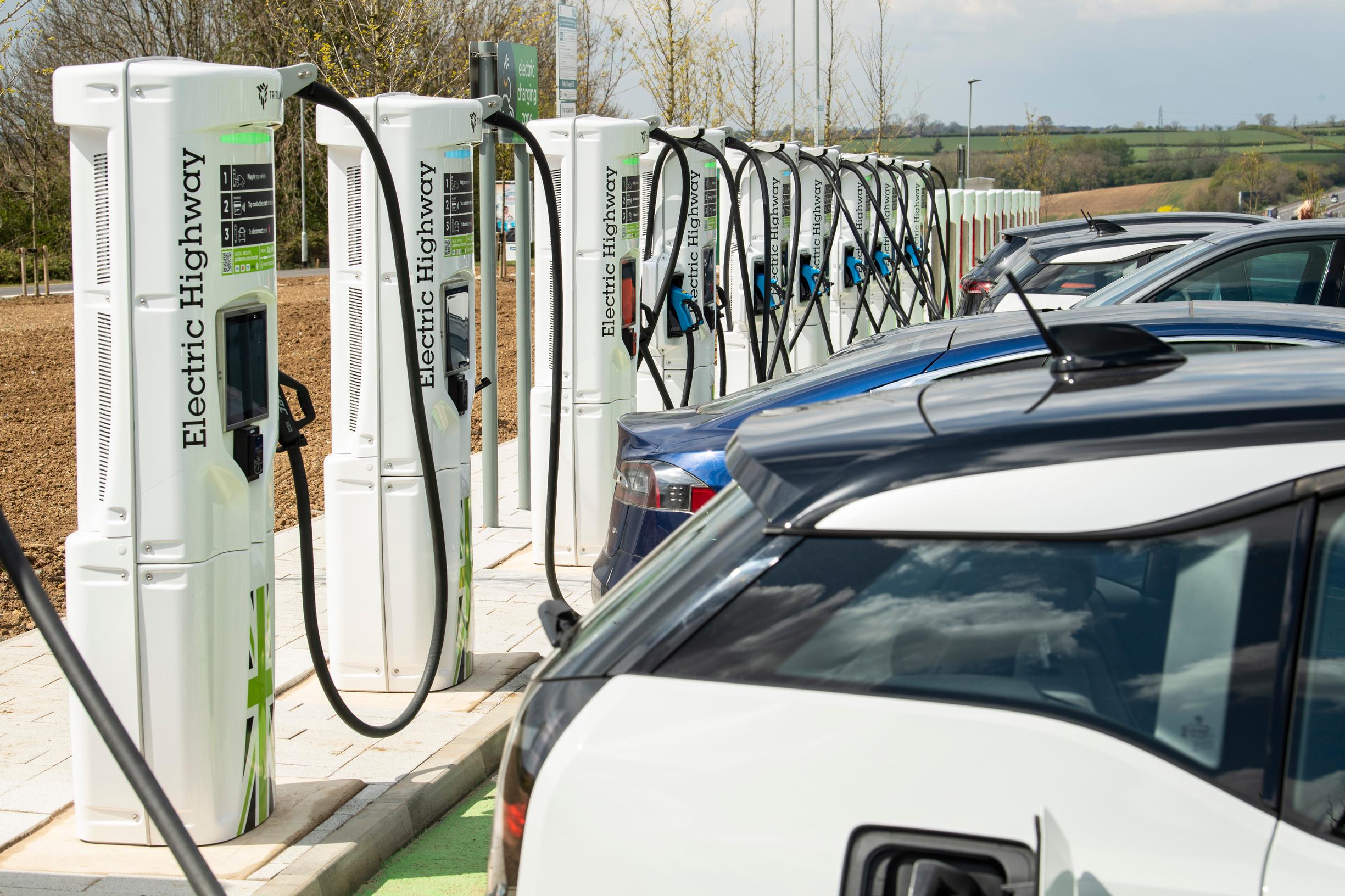 Electric Highway chargers at Moto’s Rugby motorway services