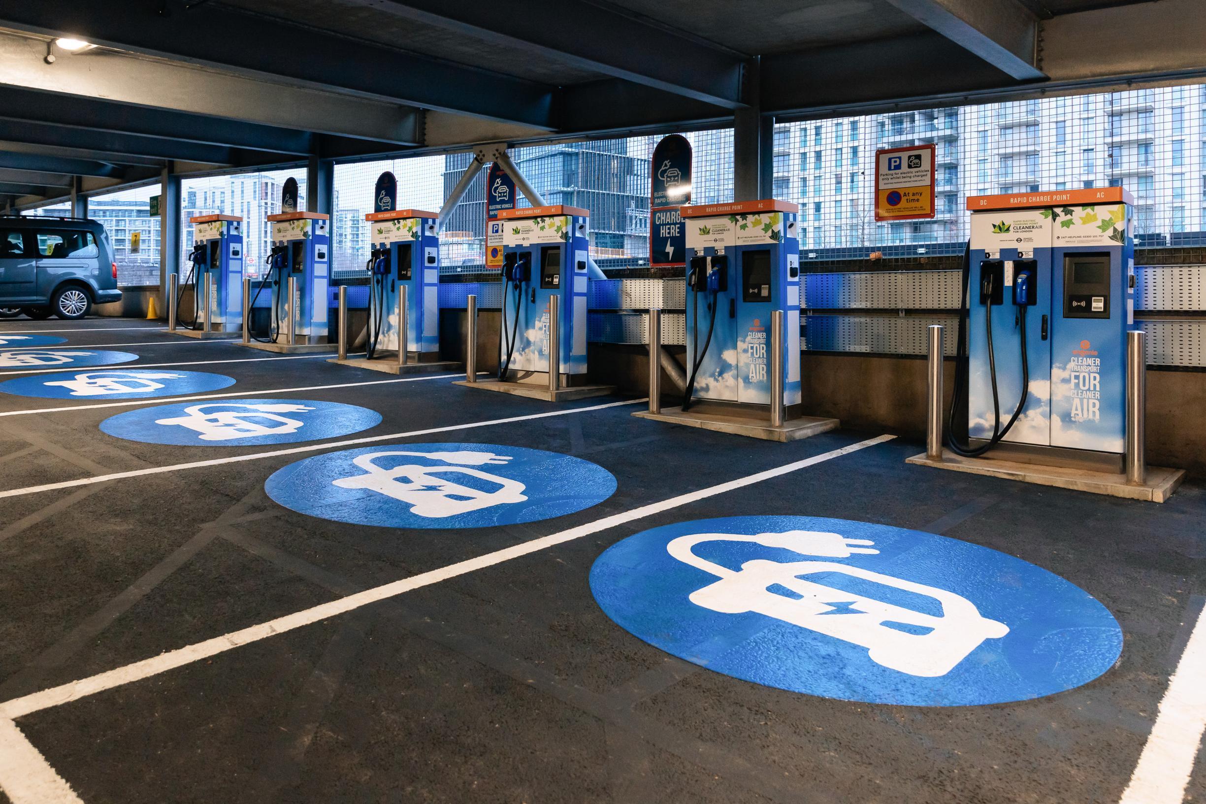 A rapid charging hub at Stratford, east London