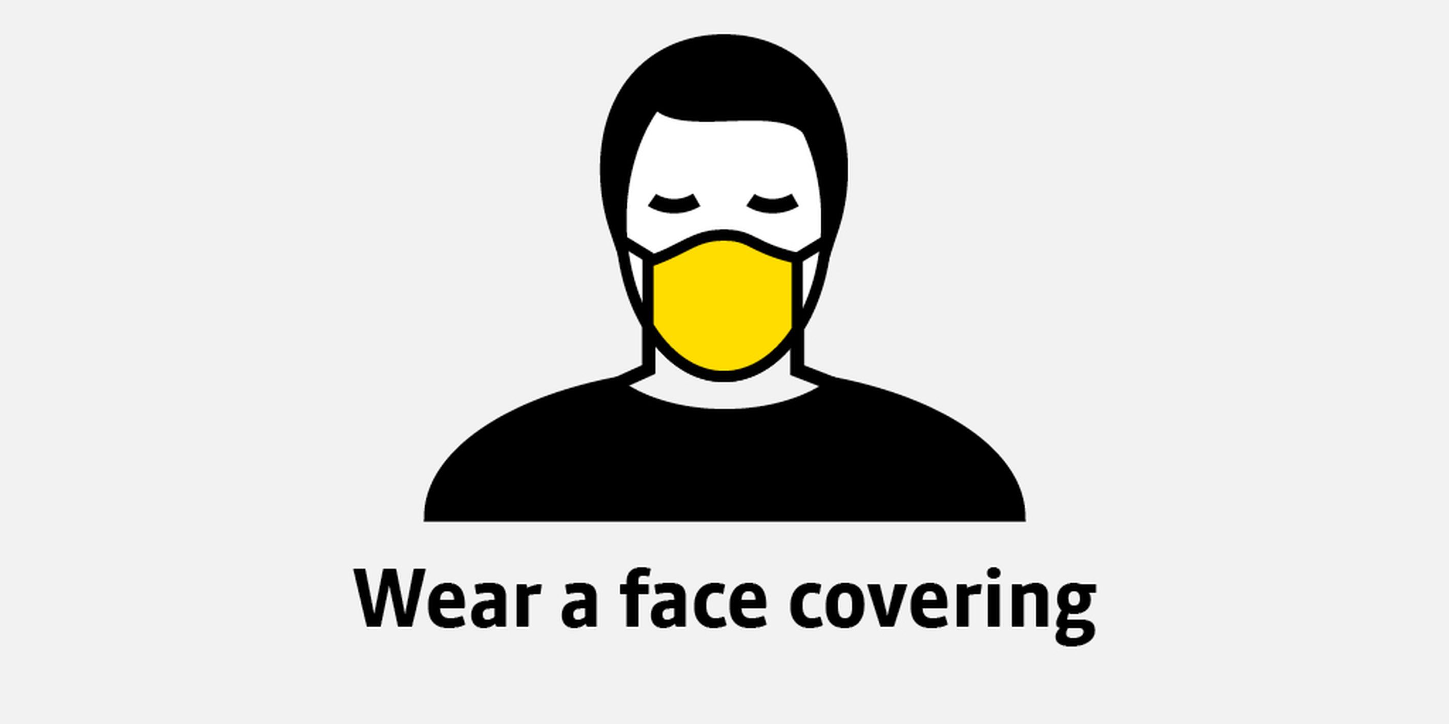 A Transport for Greater Manchester graphic promoting mask wearing