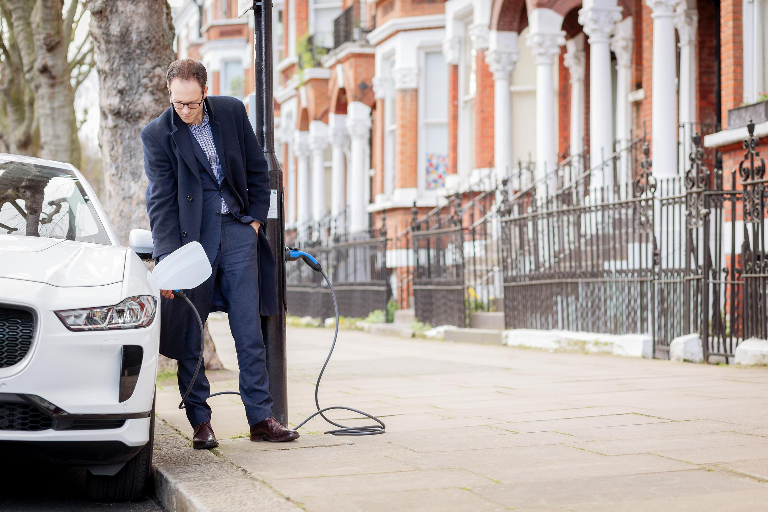 A lamp post charger in Westminster