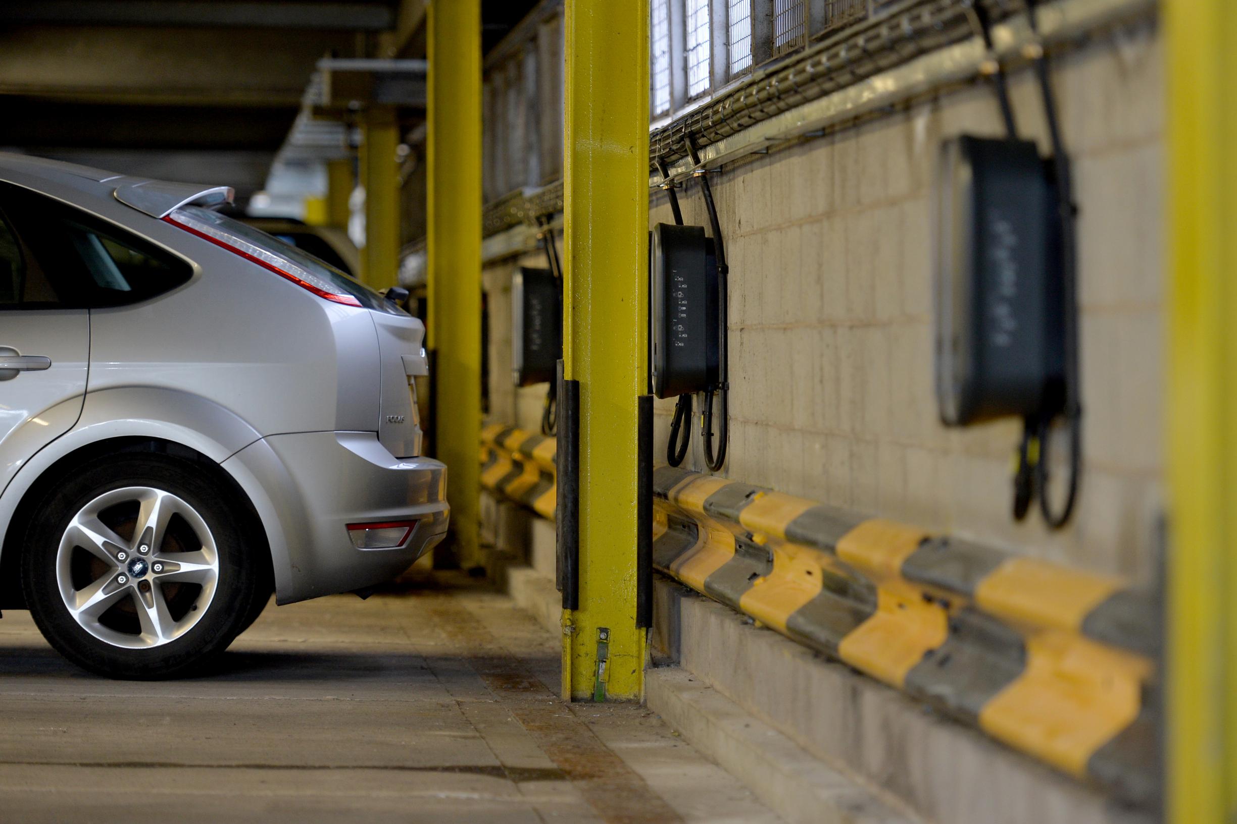 A chargepoint inside Leeds`s station car park